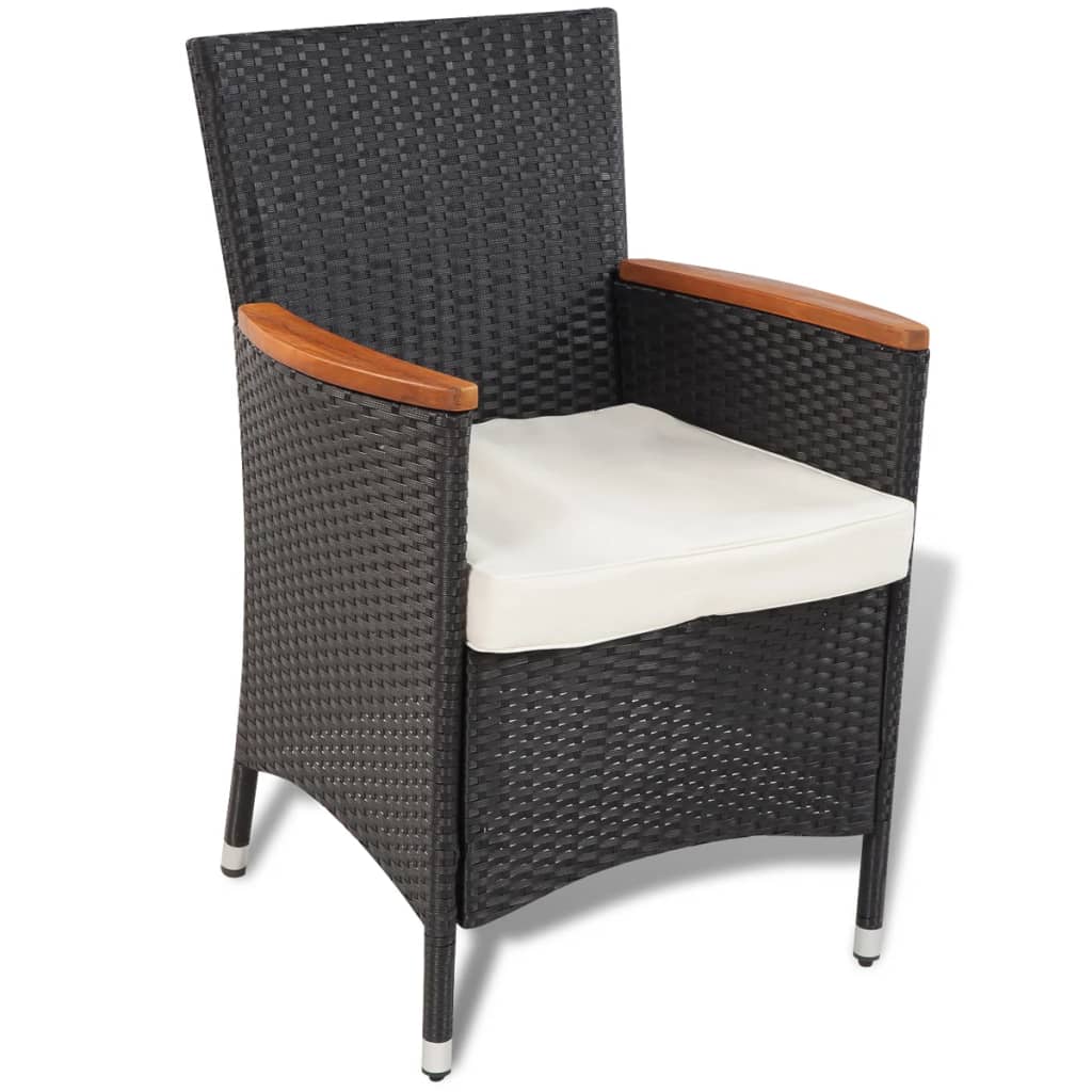 5-delige Tuinset met kussens poly rattan zwart is nu te koop bij PeponiXL, paradijselijk wonen!