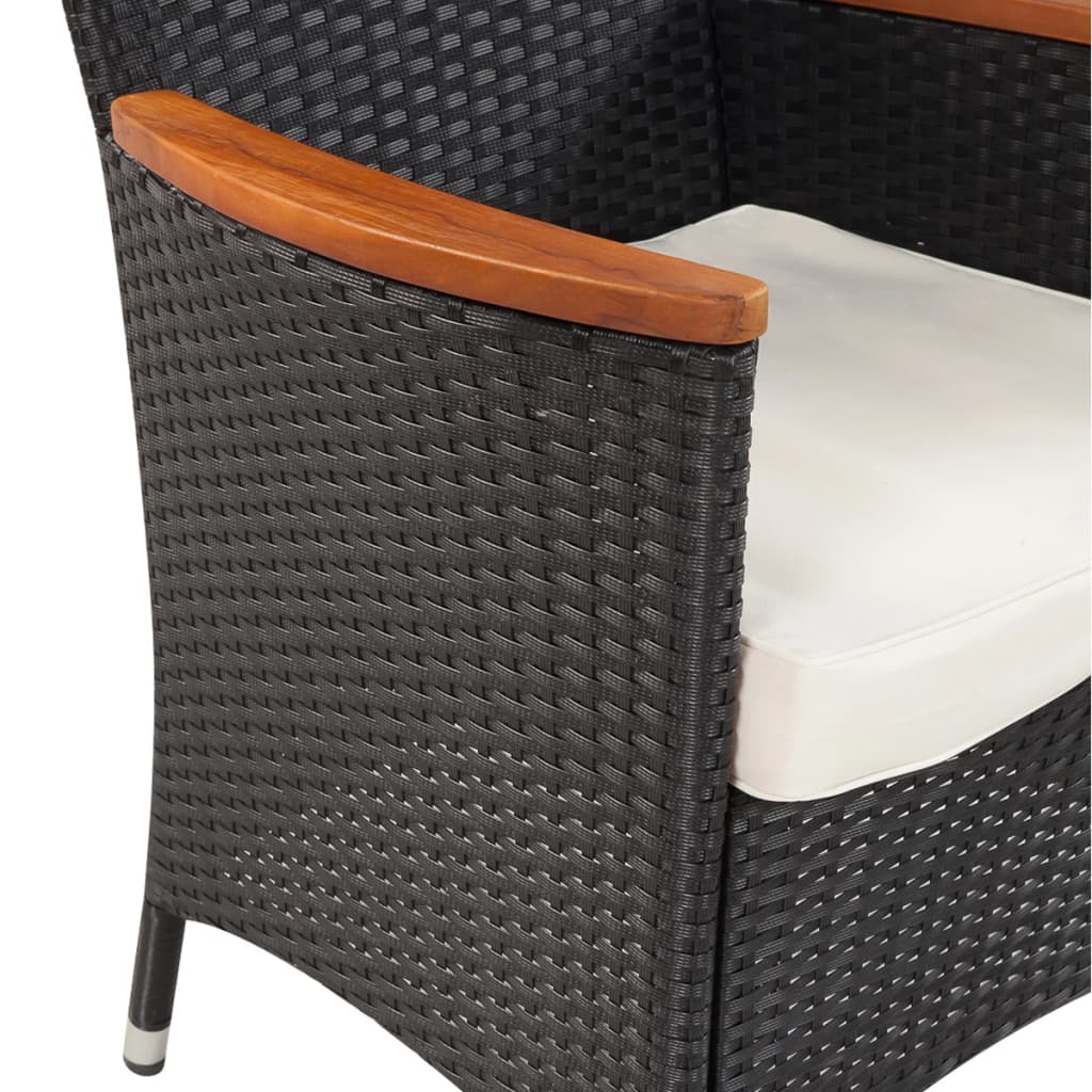 5-delige Tuinset met kussens poly rattan zwart is nu te koop bij PeponiXL, paradijselijk wonen!