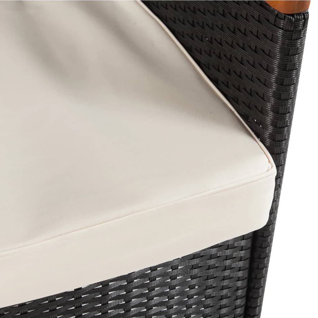 5-delige Tuinset met kussens poly rattan zwart is nu te koop bij PeponiXL, paradijselijk wonen!