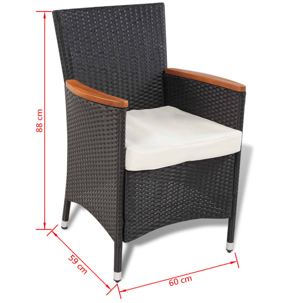 5-delige Tuinset met kussens poly rattan zwart is nu te koop bij PeponiXL, paradijselijk wonen!