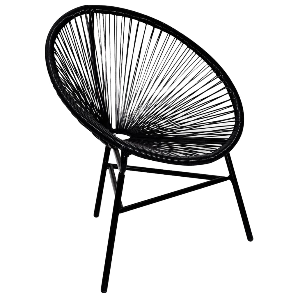 Tuinmaanstoel poly rattan zwart is nu te koop bij PeponiXL, paradijselijk wonen!
