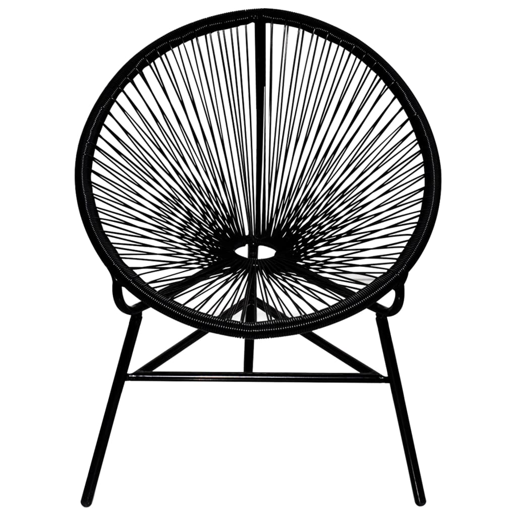 Tuinmaanstoel poly rattan zwart is nu te koop bij PeponiXL, paradijselijk wonen!