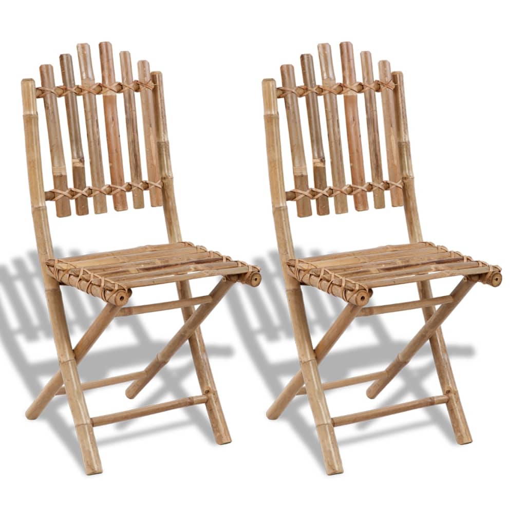 Tuinstoelen 2 st inklapbaar bamboe is nu te koop bij PeponiXL, paradijselijk wonen!