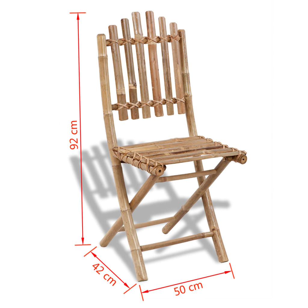 Tuinstoelen 2 st inklapbaar bamboe is nu te koop bij PeponiXL, paradijselijk wonen!