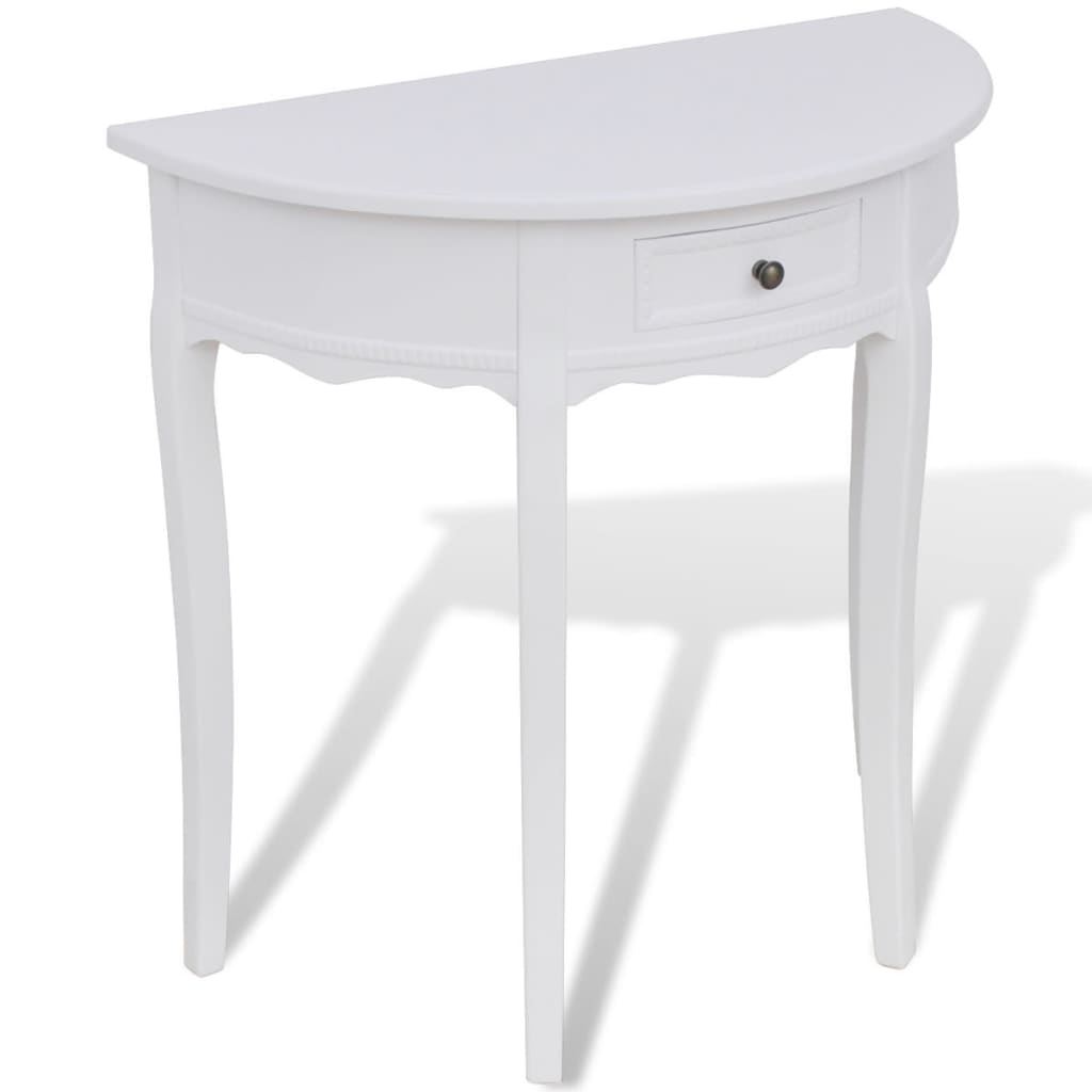 Wandtafel met lade halfrond wit is nu te koop bij PeponiXL, paradijselijk wonen!