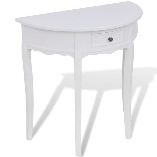 Wandtafel met lade halfrond wit is nu te koop bij PeponiXL, paradijselijk wonen!