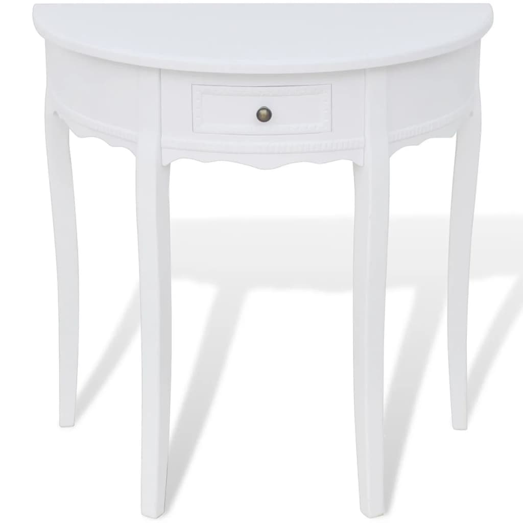 Wandtafel met lade halfrond wit is nu te koop bij PeponiXL, paradijselijk wonen!