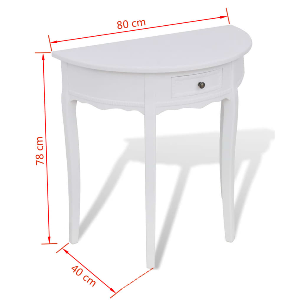Wandtafel met lade halfrond wit is nu te koop bij PeponiXL, paradijselijk wonen!