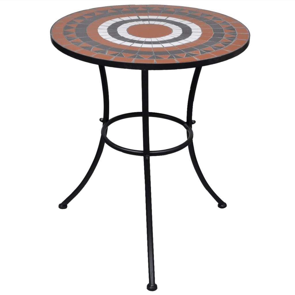 Bistrotafel 60 cm mozaïek terracottakleurig en wit is nu te koop bij PeponiXL, paradijselijk wonen!