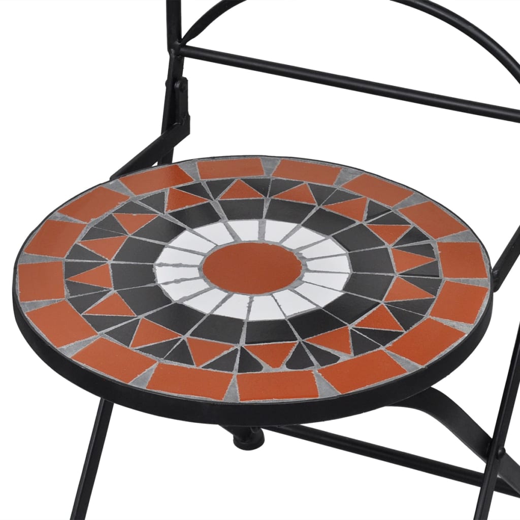 Bistrostoelen inklapbaar 2 st keramiek terracottakleurig en wit is nu te koop bij PeponiXL, paradijselijk wonen!