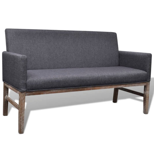 Bank met gevoerde kussens stof rubberwood donkergrijs is nu te koop bij PeponiXL, paradijselijk wonen!