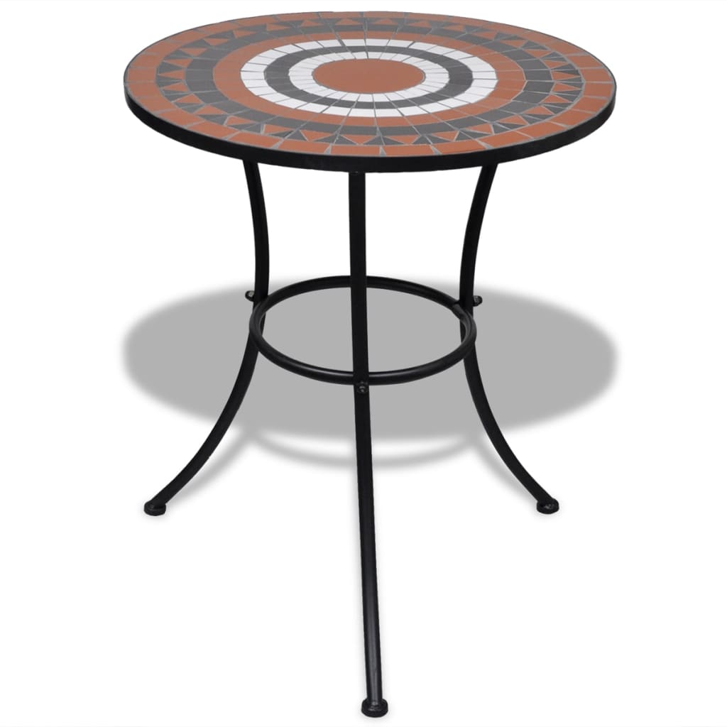 3-delige Bistroset keramische tegel terracotta en wit is nu te koop bij PeponiXL, paradijselijk wonen!