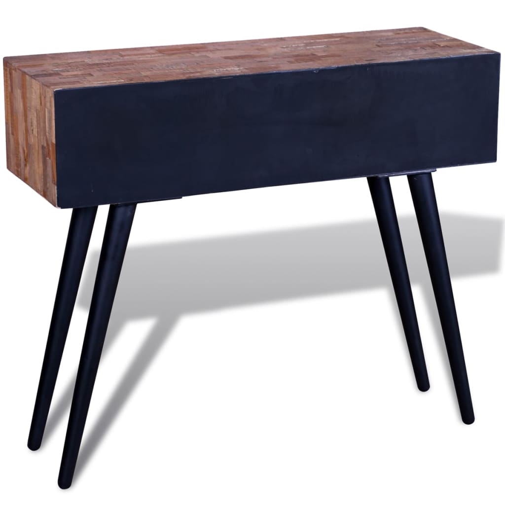 Wandtafel met 3 lades gerecycled teakhout is nu te koop bij PeponiXL, paradijselijk wonen!