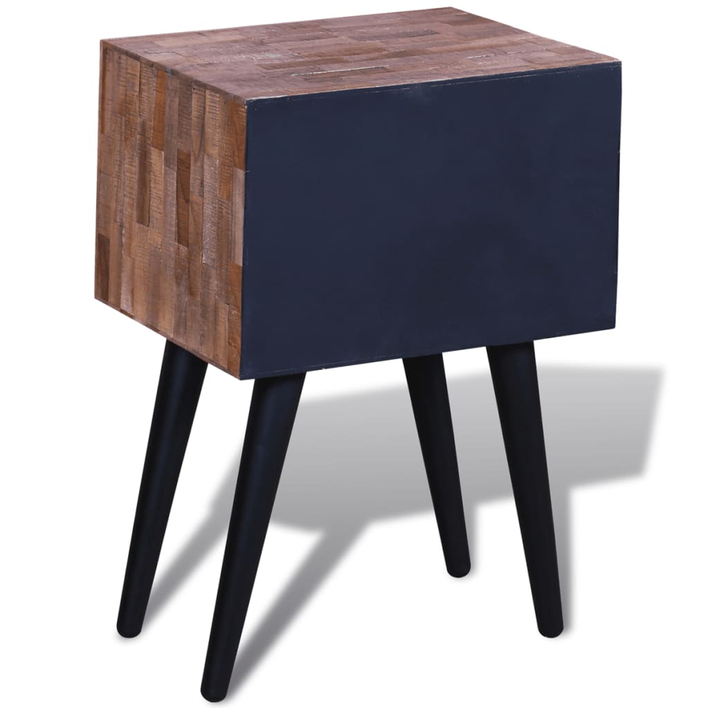 Nachtkastje met 2 lades gerecycled teakhout is nu te koop bij PeponiXL, paradijselijk wonen!