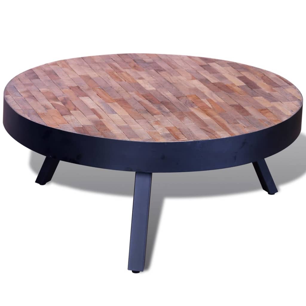 Salontafel rond gerecycled teakhout is nu te koop bij PeponiXL, paradijselijk wonen!