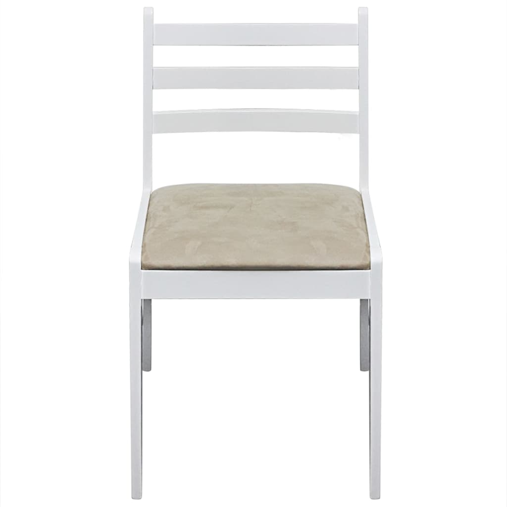Eetkamerstoelen 4 st massief rubberwood en fluweel wit is nu te koop bij PeponiXL, paradijselijk wonen!