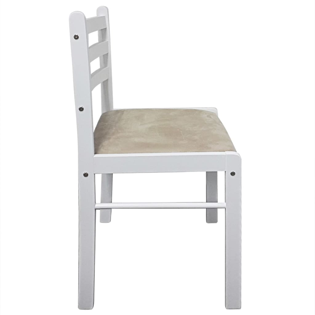 Eetkamerstoelen 4 st massief rubberwood en fluweel wit is nu te koop bij PeponiXL, paradijselijk wonen!