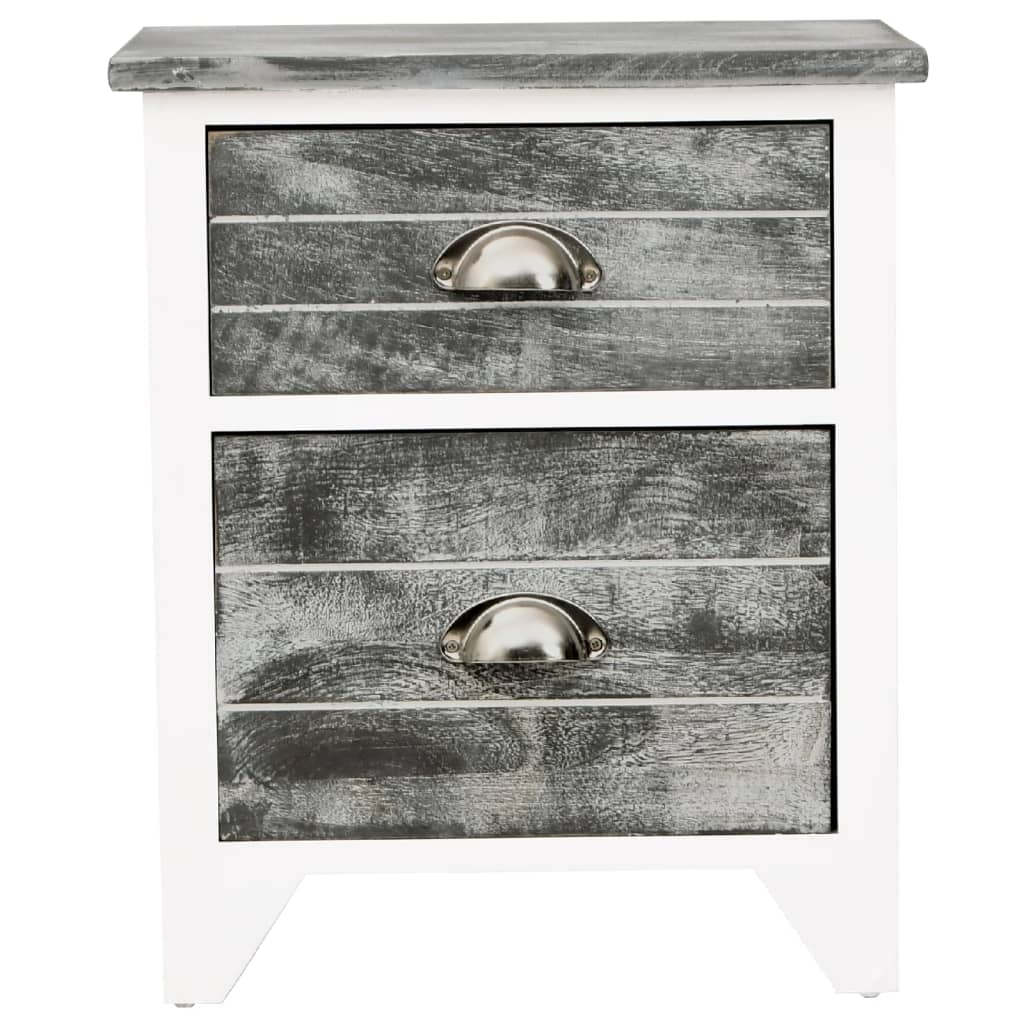Nachtkastjes 2 st met 2 lades grijs en wit is nu te koop bij PeponiXL, paradijselijk wonen!