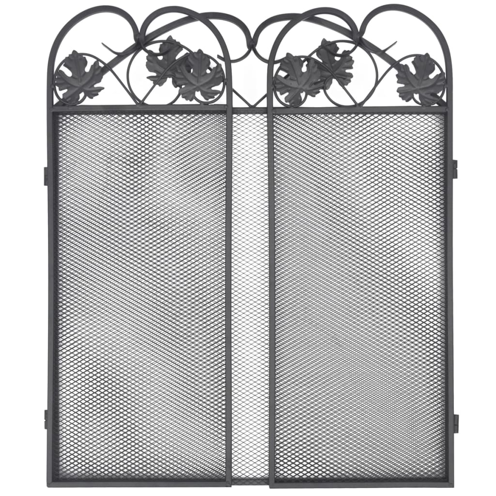 Haardscherm 3 panelen ijzer zwart is nu te koop bij PeponiXL, paradijselijk wonen!