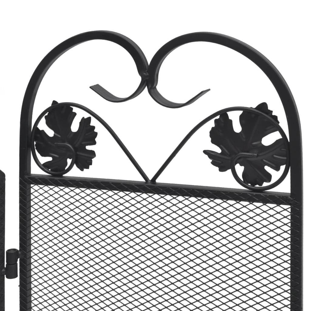 Haardscherm 3 panelen ijzer zwart is nu te koop bij PeponiXL, paradijselijk wonen!