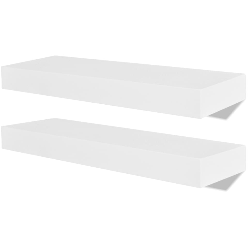 Wandplanken MDF zwevend voor boeken/dvd wit 2 st is nu te koop bij PeponiXL, paradijselijk wonen!