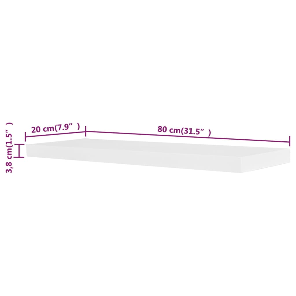 Wandplanken MDF zwevend voor boeken/dvd wit 2 st is nu te koop bij PeponiXL, paradijselijk wonen!