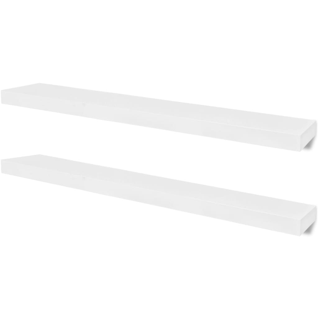 Wandplanken MDF zwevend voor boeken/dvd wit 2 st is nu te koop bij PeponiXL, paradijselijk wonen!