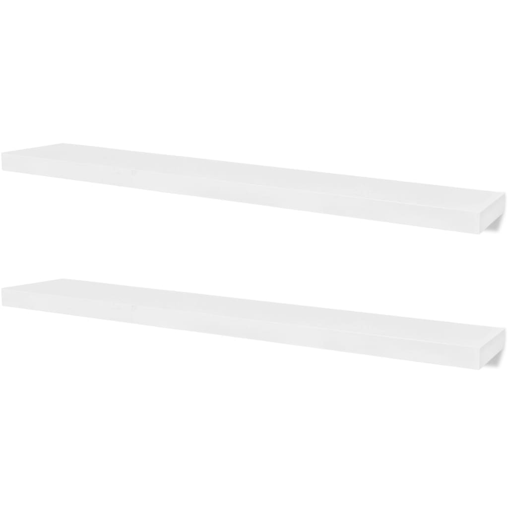 Wandplanken MDF zwevend voor boeken/dvd wit 2 st is nu te koop bij PeponiXL, paradijselijk wonen!