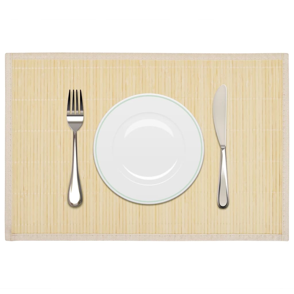 6 Placemats bamboe 30 x 45 cm natuurlijk is nu te koop bij PeponiXL, paradijselijk wonen!