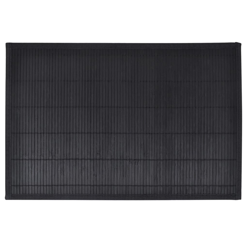 6 Placemats bamboe 30 x 45 cm zwart is nu te koop bij PeponiXL, paradijselijk wonen!