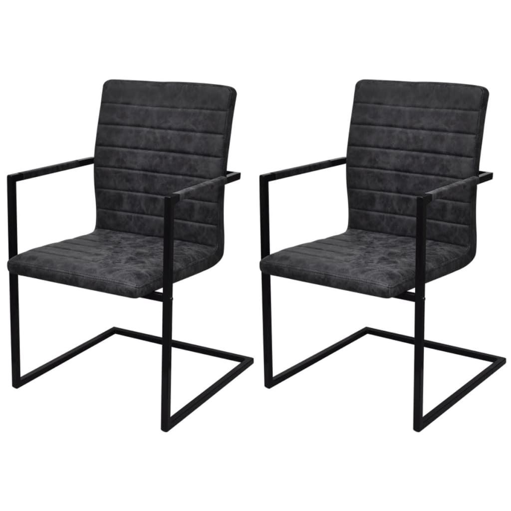 Eetkamerstoelen 2 st kunstleer zwart is nu te koop bij PeponiXL, paradijselijk wonen!