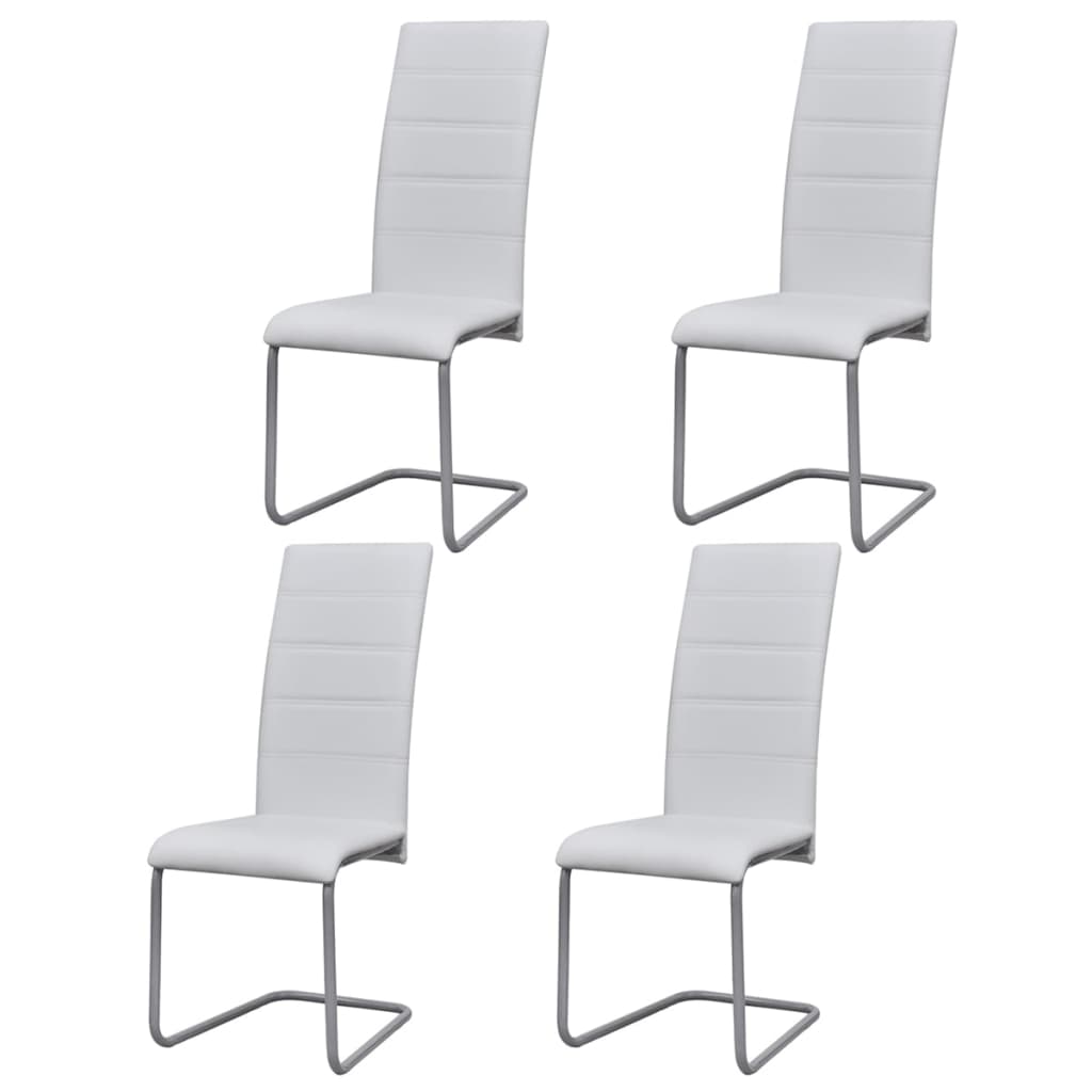 Eetkamerstoelen 4 st kunstleer wit is nu te koop bij PeponiXL, paradijselijk wonen!