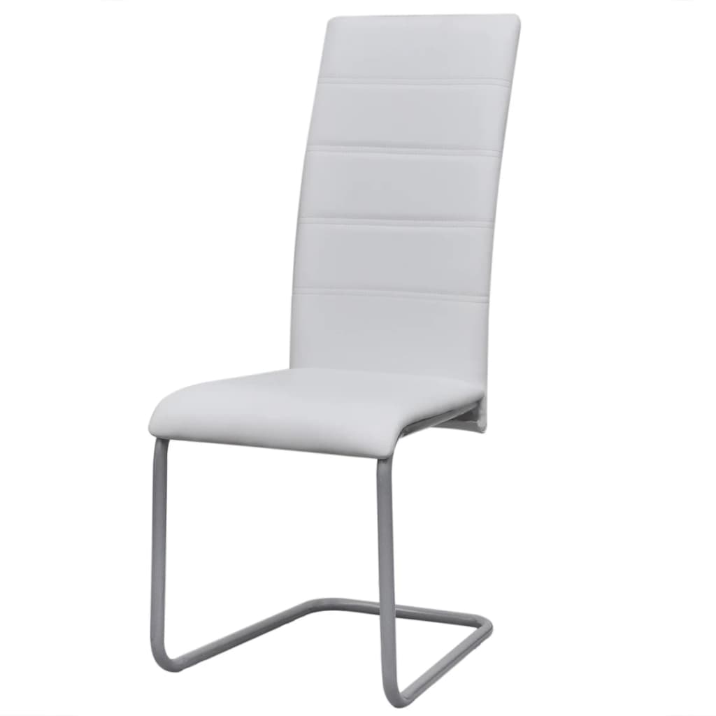 Eetkamerstoelen 4 st kunstleer wit is nu te koop bij PeponiXL, paradijselijk wonen!
