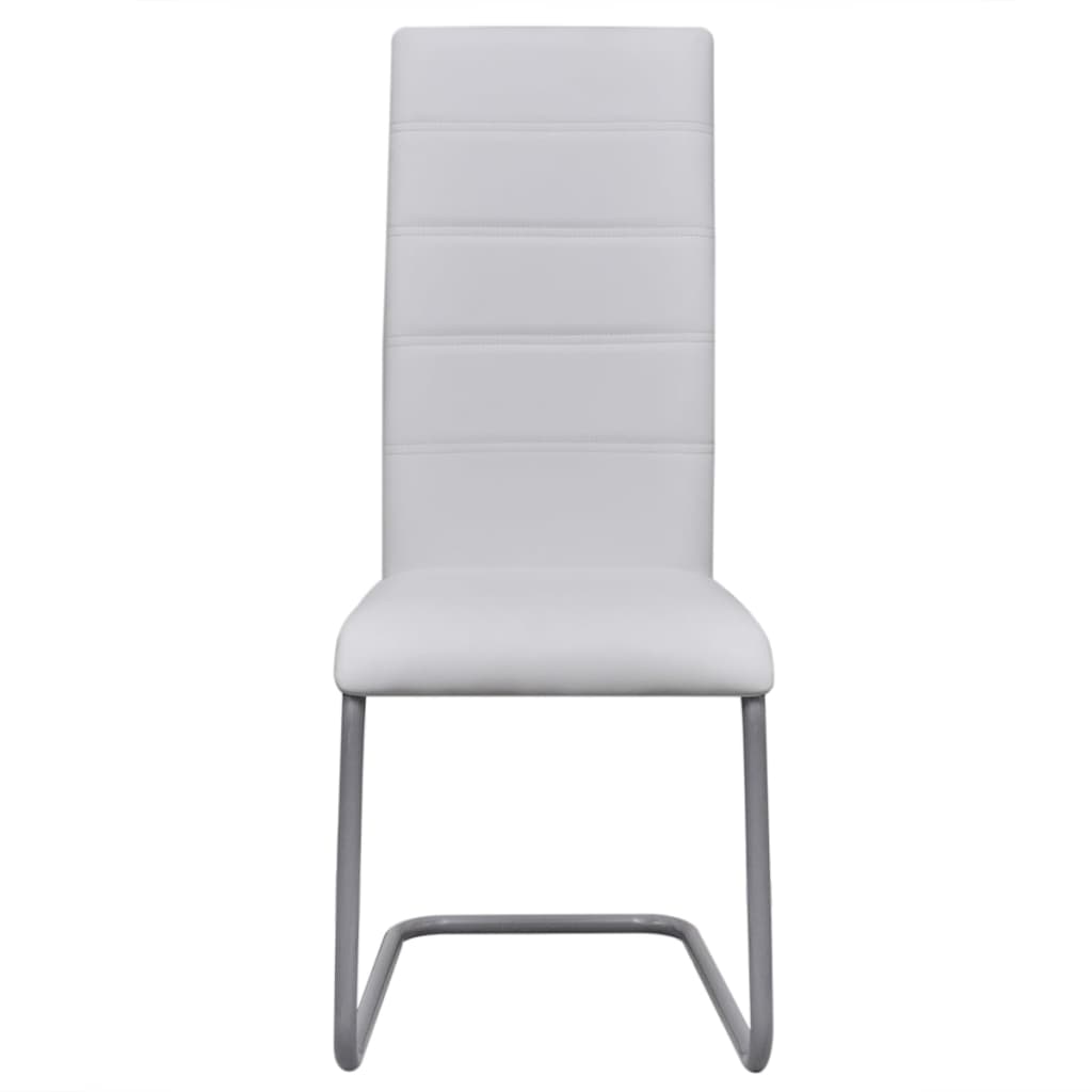 Eetkamerstoelen 4 st kunstleer wit is nu te koop bij PeponiXL, paradijselijk wonen!