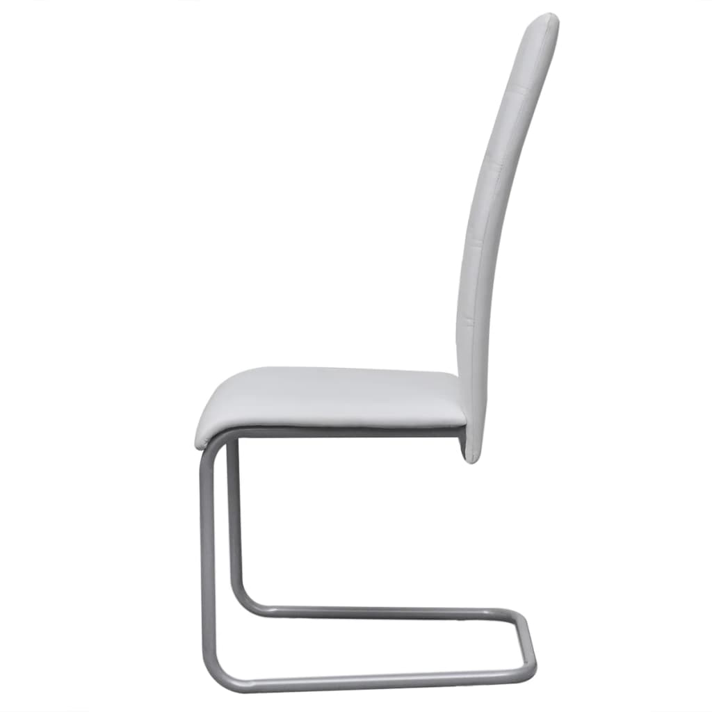 Eetkamerstoelen 4 st kunstleer wit is nu te koop bij PeponiXL, paradijselijk wonen!