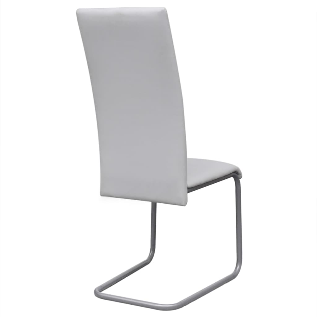 Eetkamerstoelen 4 st kunstleer wit is nu te koop bij PeponiXL, paradijselijk wonen!