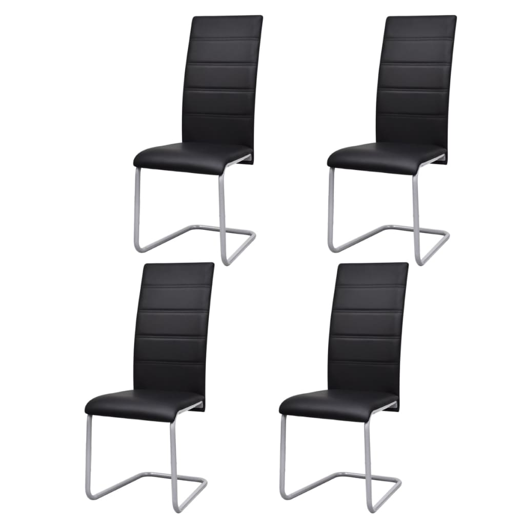 Eetkamerstoelen 4 st kunstleer zwart is nu te koop bij PeponiXL, paradijselijk wonen!