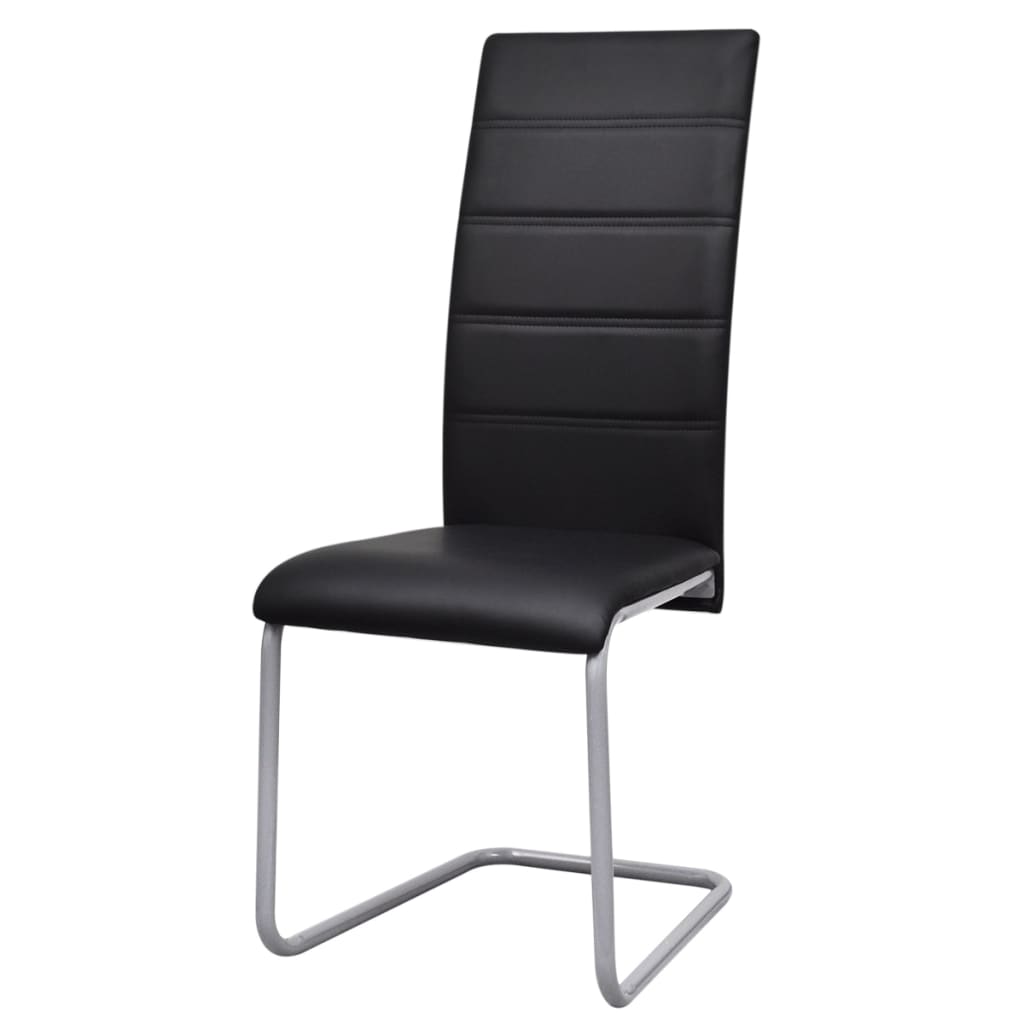Eetkamerstoelen 4 st kunstleer zwart is nu te koop bij PeponiXL, paradijselijk wonen!