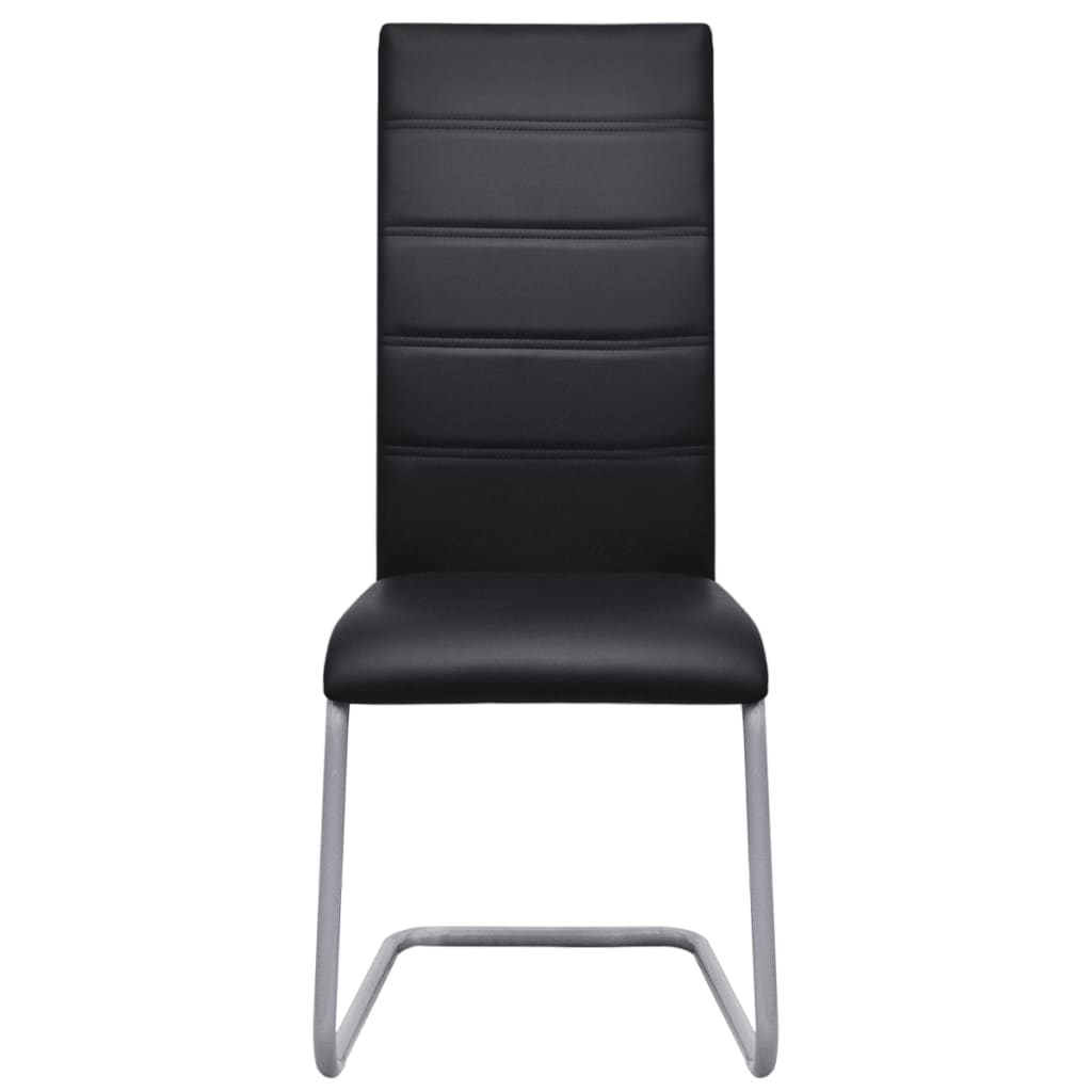 Eetkamerstoelen 4 st kunstleer zwart is nu te koop bij PeponiXL, paradijselijk wonen!