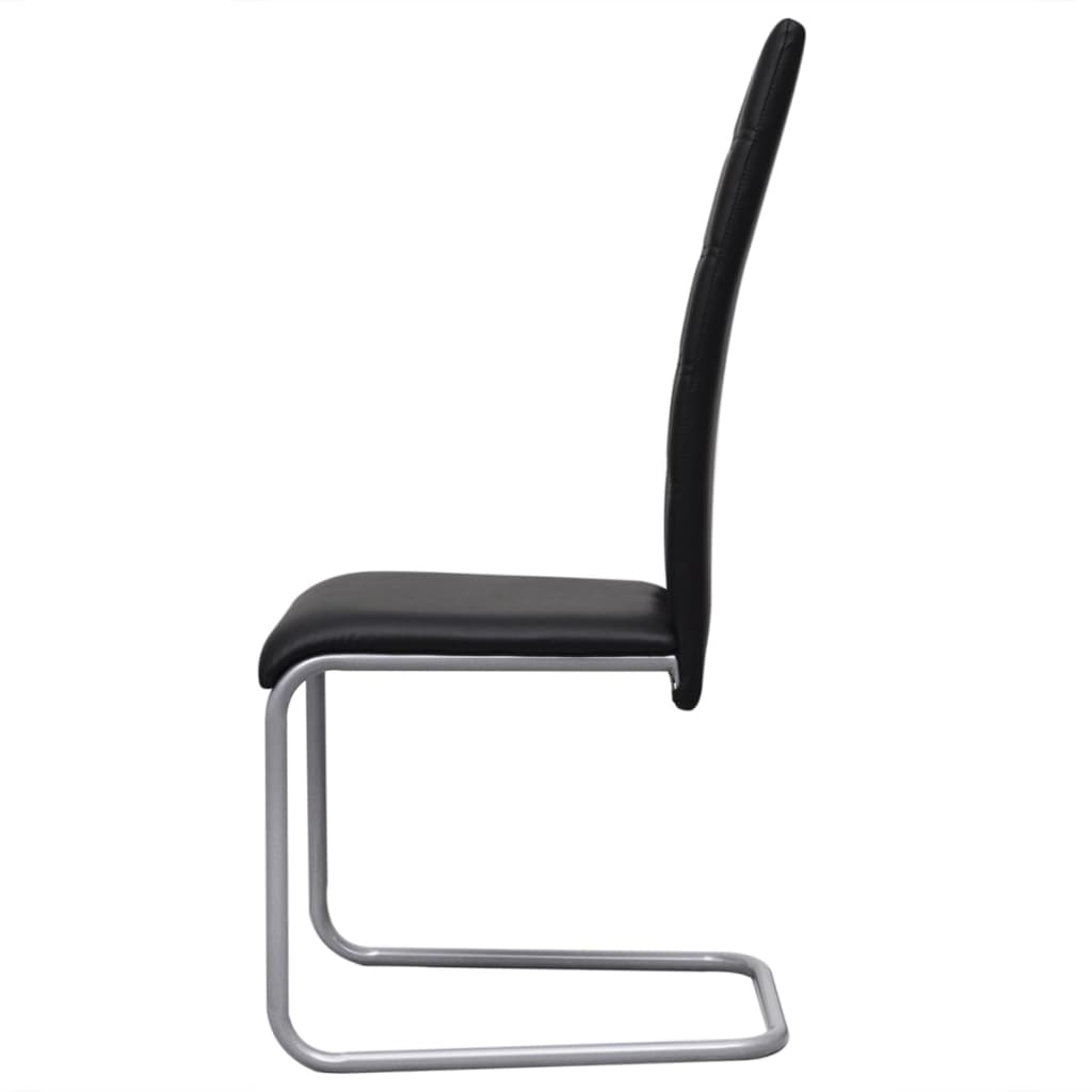 Eetkamerstoelen 4 st kunstleer zwart is nu te koop bij PeponiXL, paradijselijk wonen!