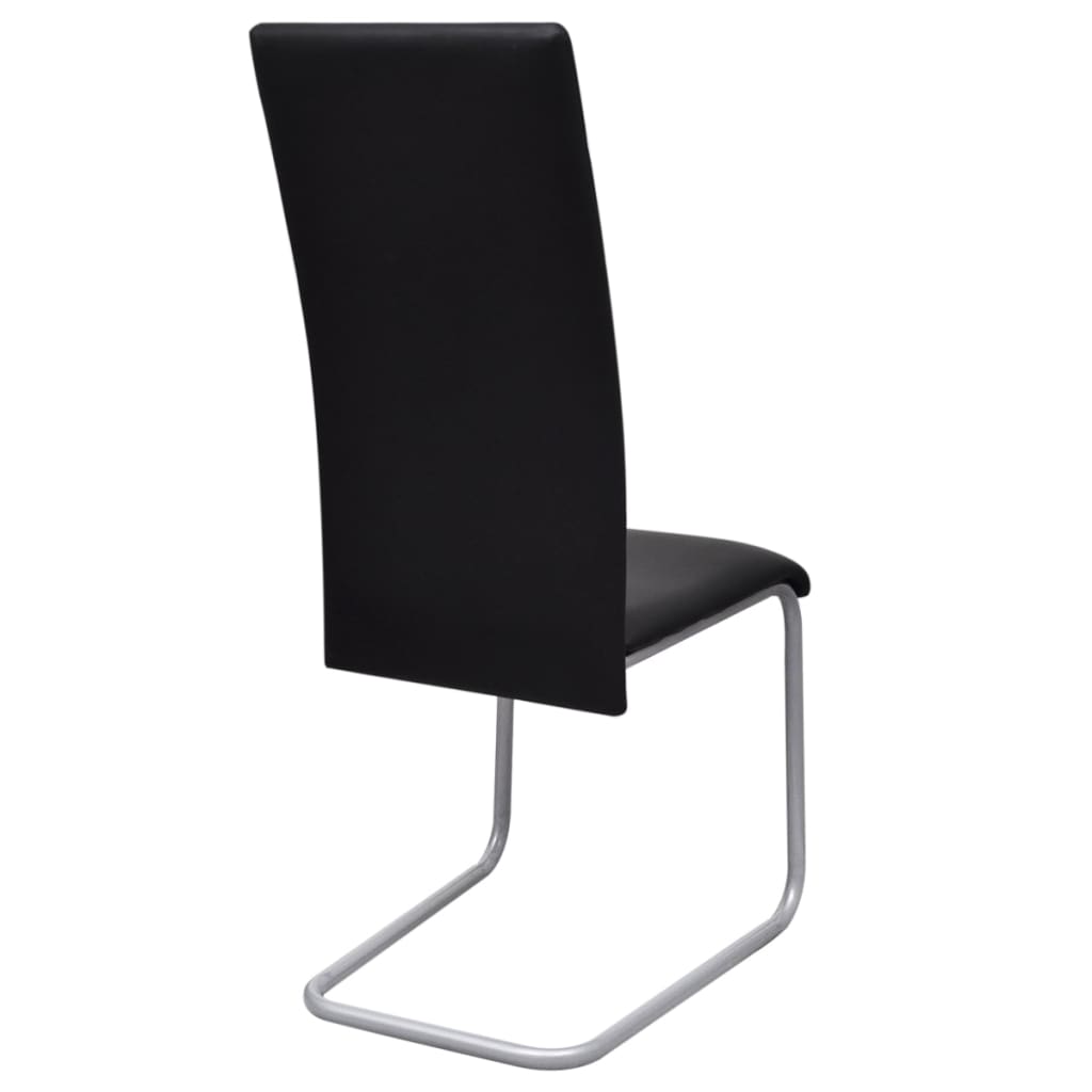 Eetkamerstoelen 4 st kunstleer zwart is nu te koop bij PeponiXL, paradijselijk wonen!