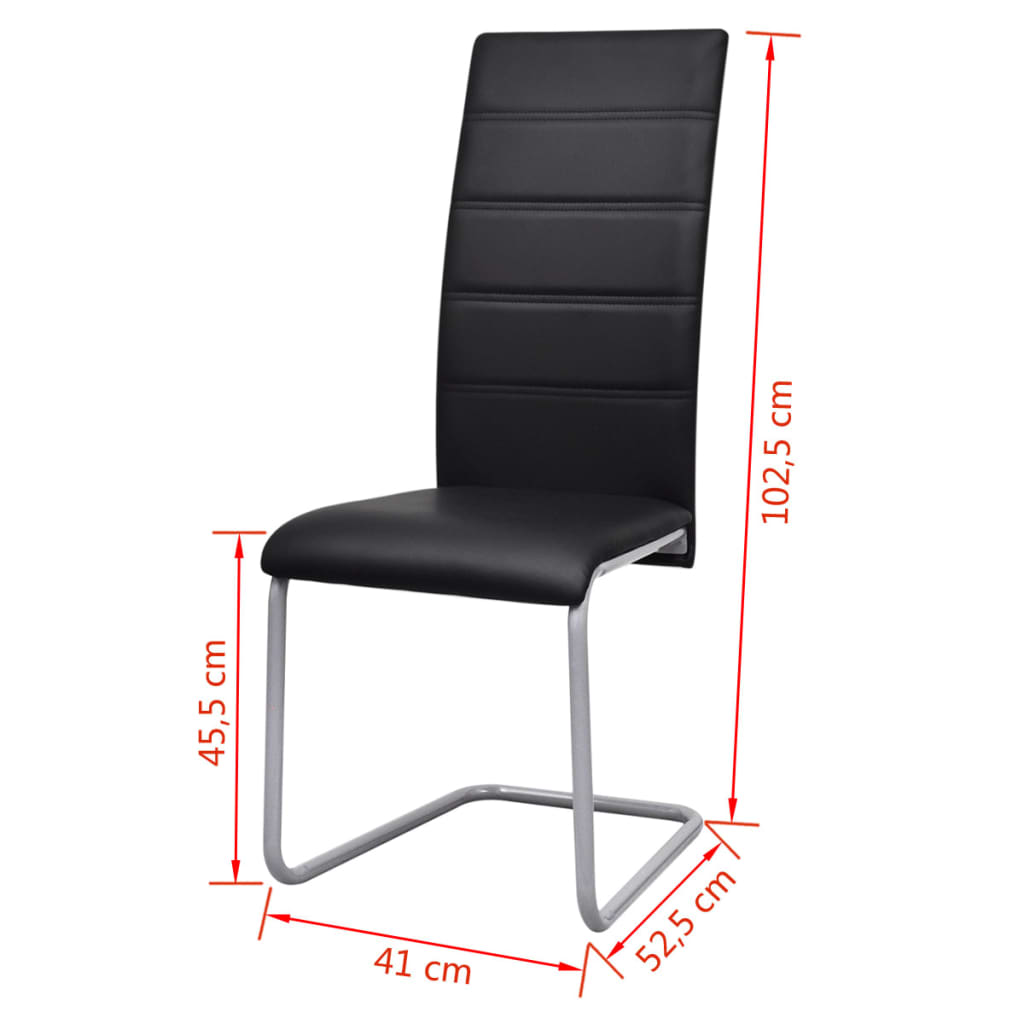 Eetkamerstoelen 4 st kunstleer zwart is nu te koop bij PeponiXL, paradijselijk wonen!