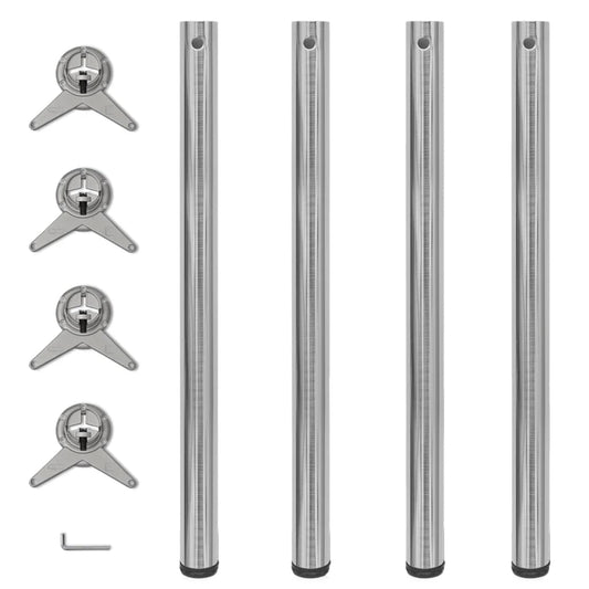 Tafelpoten in hoogte verstelbaar geborsteld nikkel 870 mm 4 st is nu te koop bij PeponiXL, paradijselijk wonen!