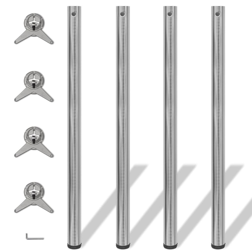 Tafelpoten in hoogte verstelbaar geborsteld nikkel 1100 mm 4 st is nu te koop bij PeponiXL, paradijselijk wonen!