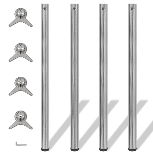 Tafelpoten in hoogte verstelbaar geborsteld nikkel 1100 mm 4 st is nu te koop bij PeponiXL, paradijselijk wonen!