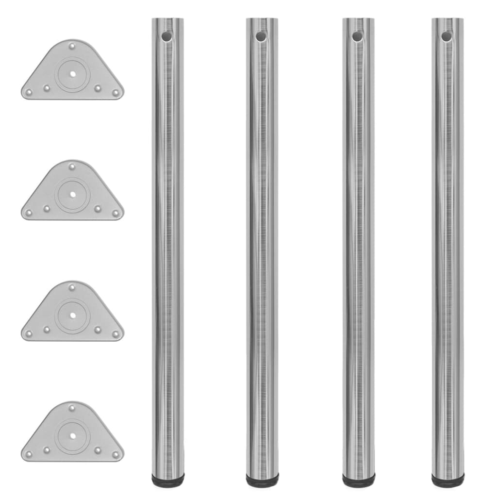 Tafelpoten in hoogte verstelbaar geborsteld nikkel 870 mm 4 st is nu te koop bij PeponiXL, paradijselijk wonen!