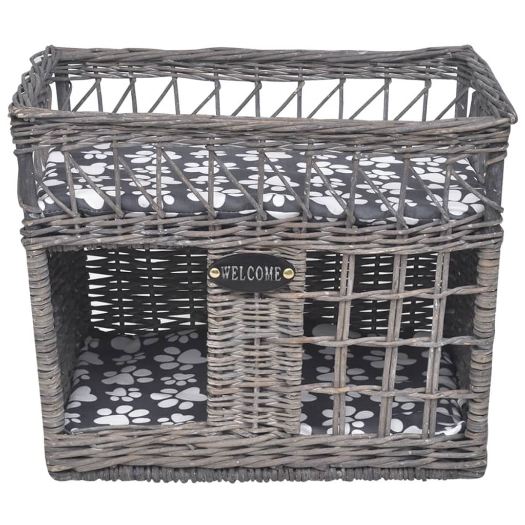 Kattenbed/huis/krabpaal met kussen vierkant wilgen is nu te koop bij PeponiXL, paradijselijk wonen!