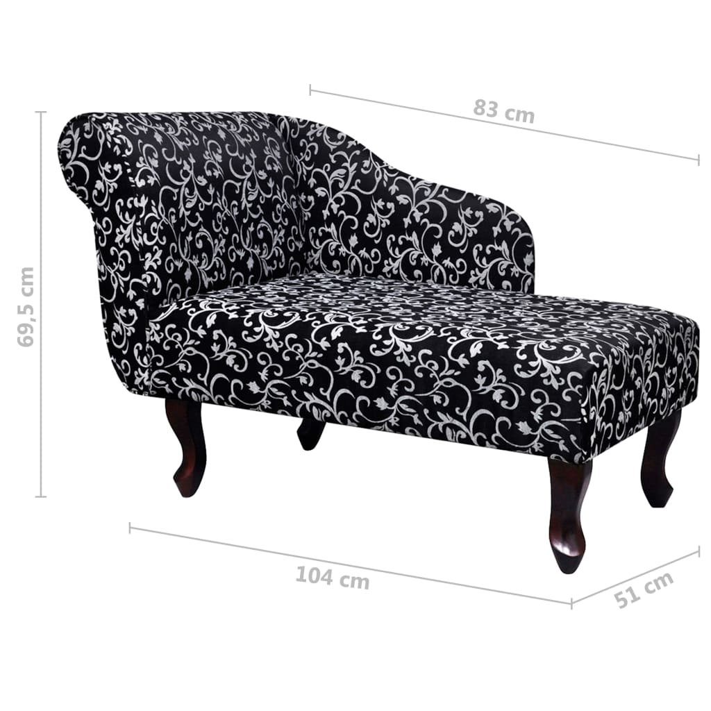 Chaise longue stof zwart en wit is nu te koop bij PeponiXL, paradijselijk wonen!