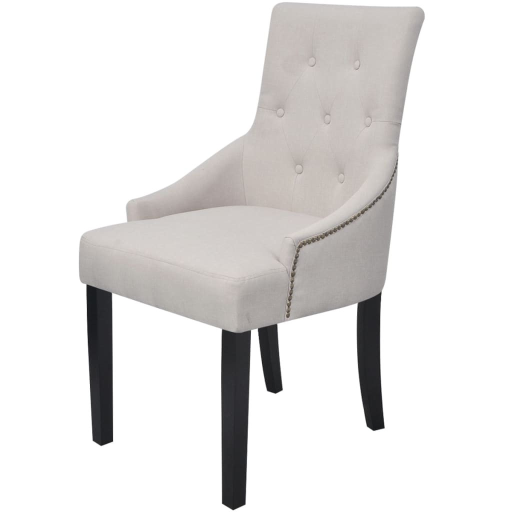 Eetkamerstoelen 2 st stof crèmegrijs is nu te koop bij PeponiXL, paradijselijk wonen!