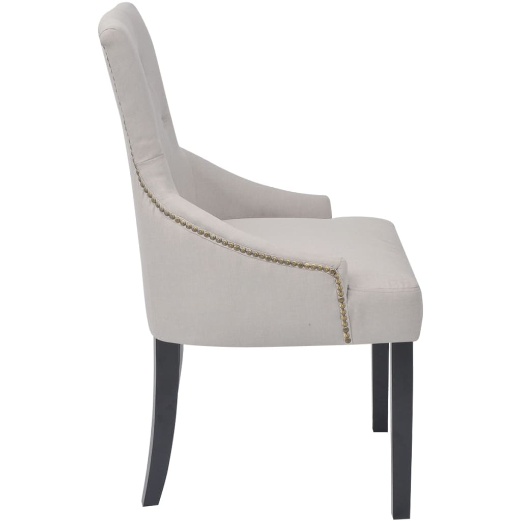 Eetkamerstoelen 2 st stof crèmegrijs is nu te koop bij PeponiXL, paradijselijk wonen!
